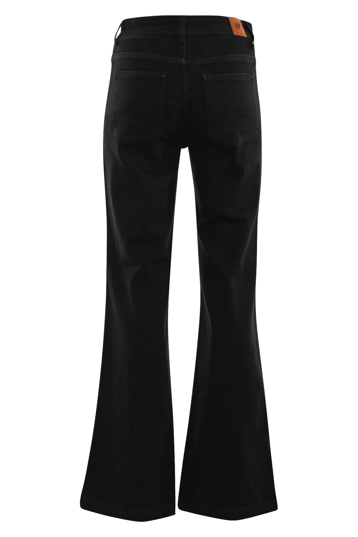 achterzijde dnm pure bobby semi wide leg jeans in diepzwarte kleur