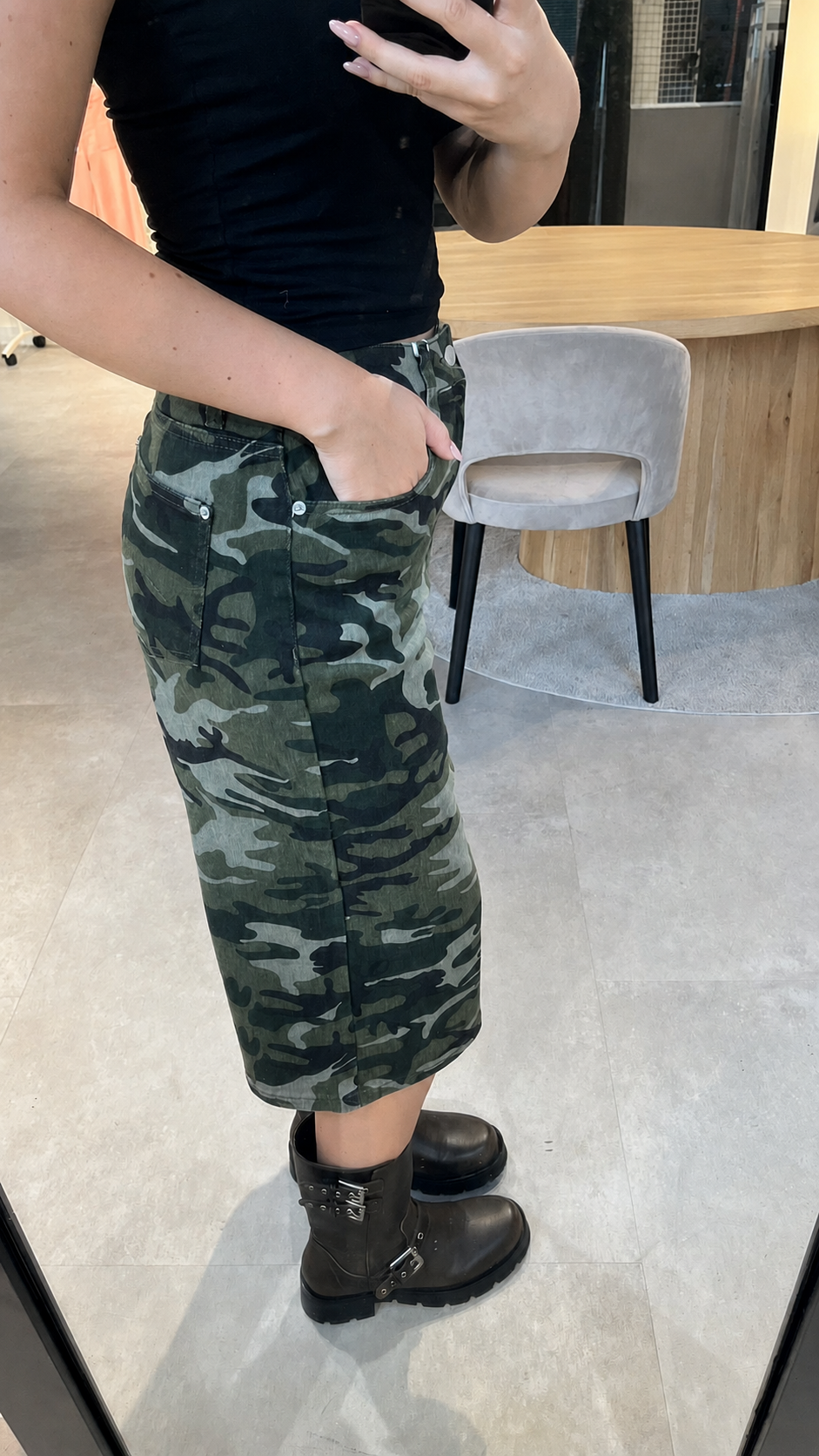 Camo print jort Bob
