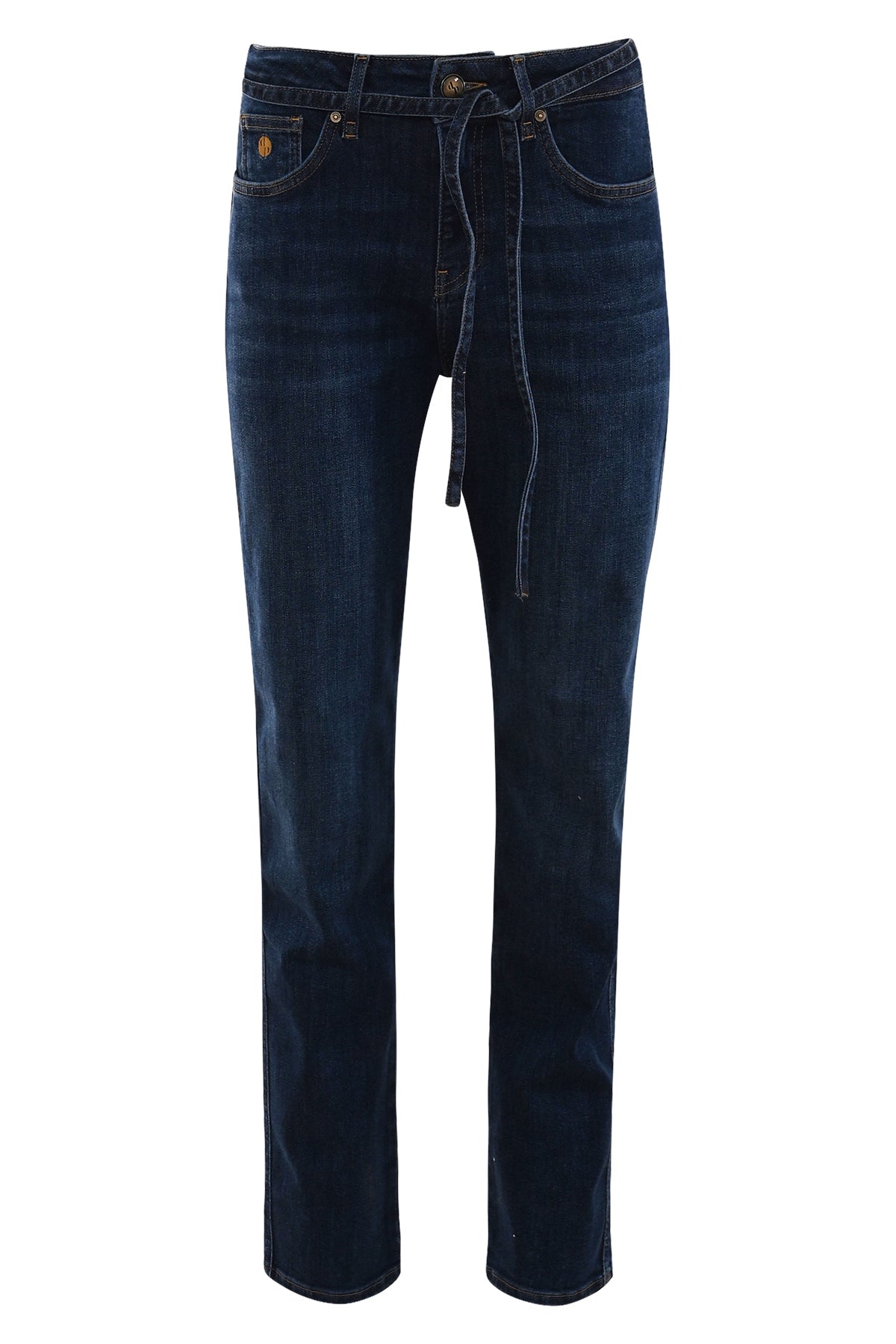 carrot fit jeans diaz in denim kleur met bijpassende ceintuur