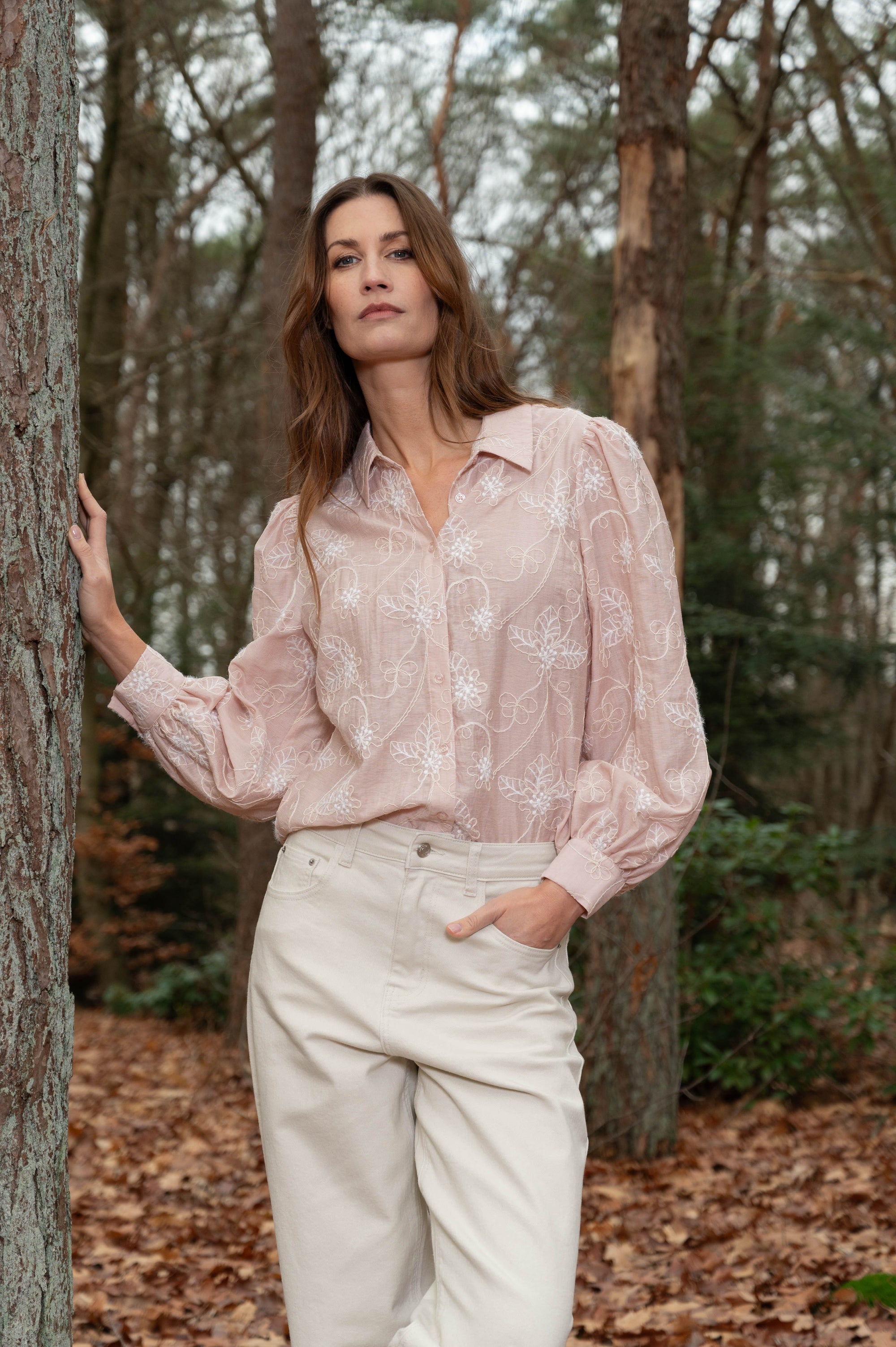 Roze blouse bloemenprint Vunny