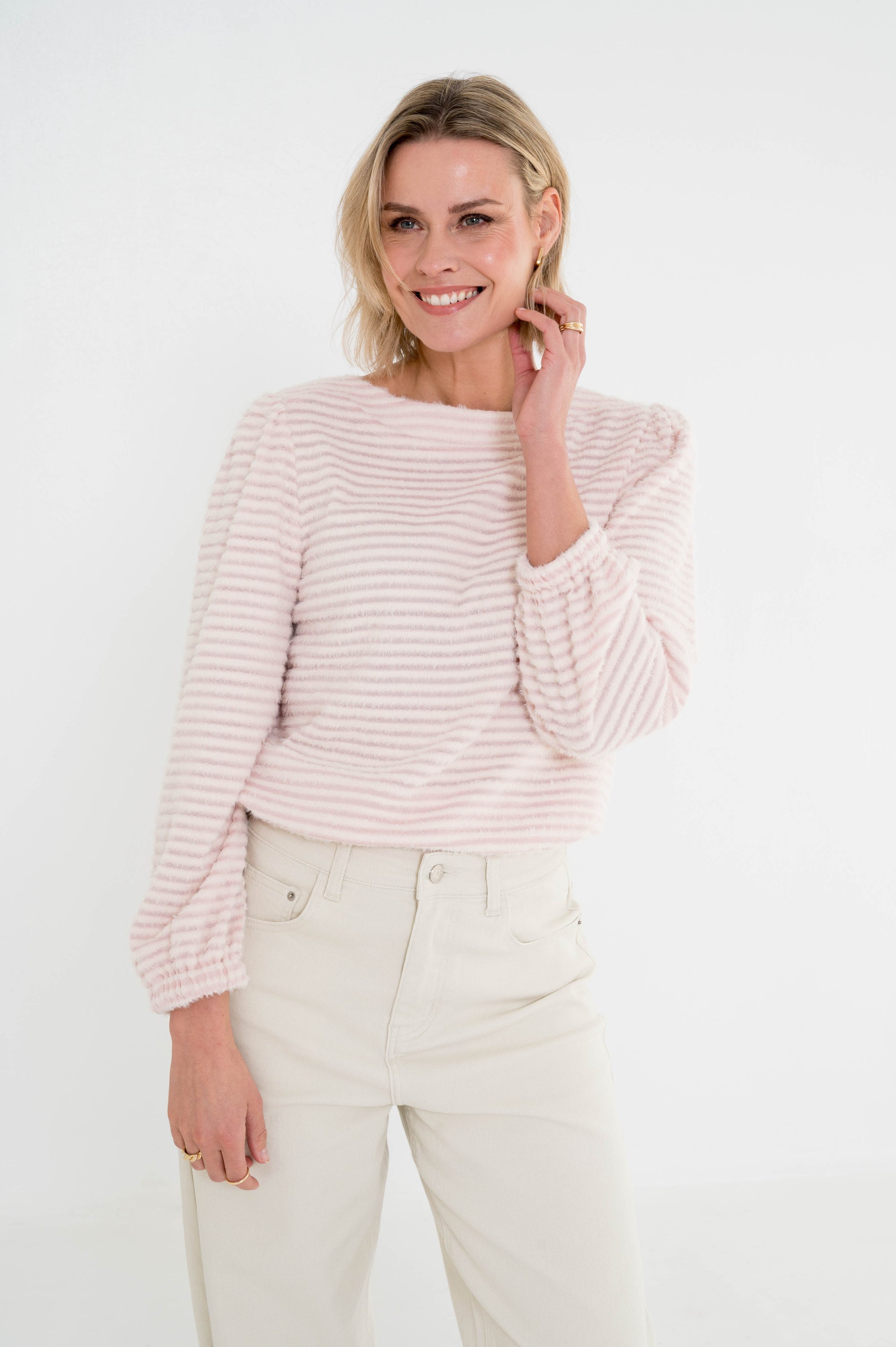 Roze gestreepte trui Vien