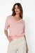 gebreid shirt valan roze met korte mouwen