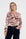 model draagt de tanevi bruin-wit shirt met zebraprint van maicazz met losse pasvorm en lange mouwen
