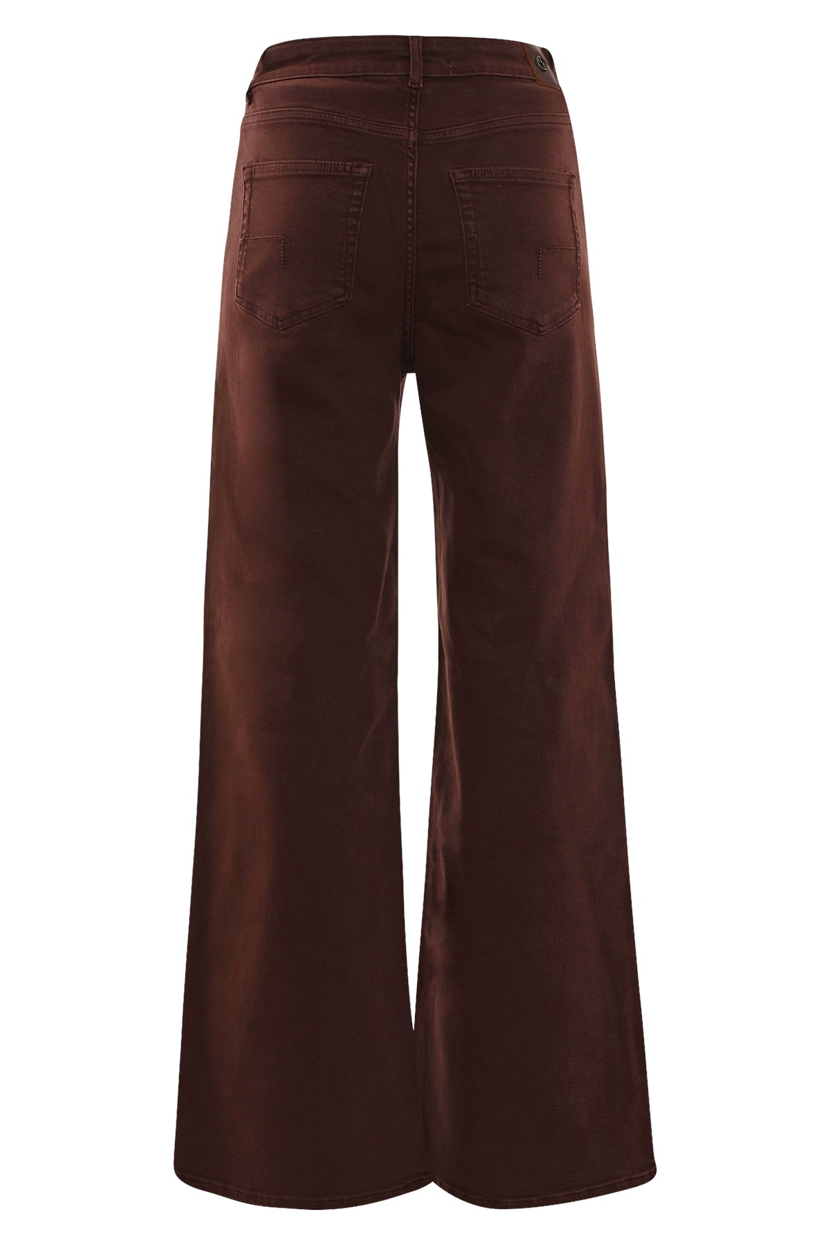 wide leg jeans achterzijde roodbruin met dnm pure zakken