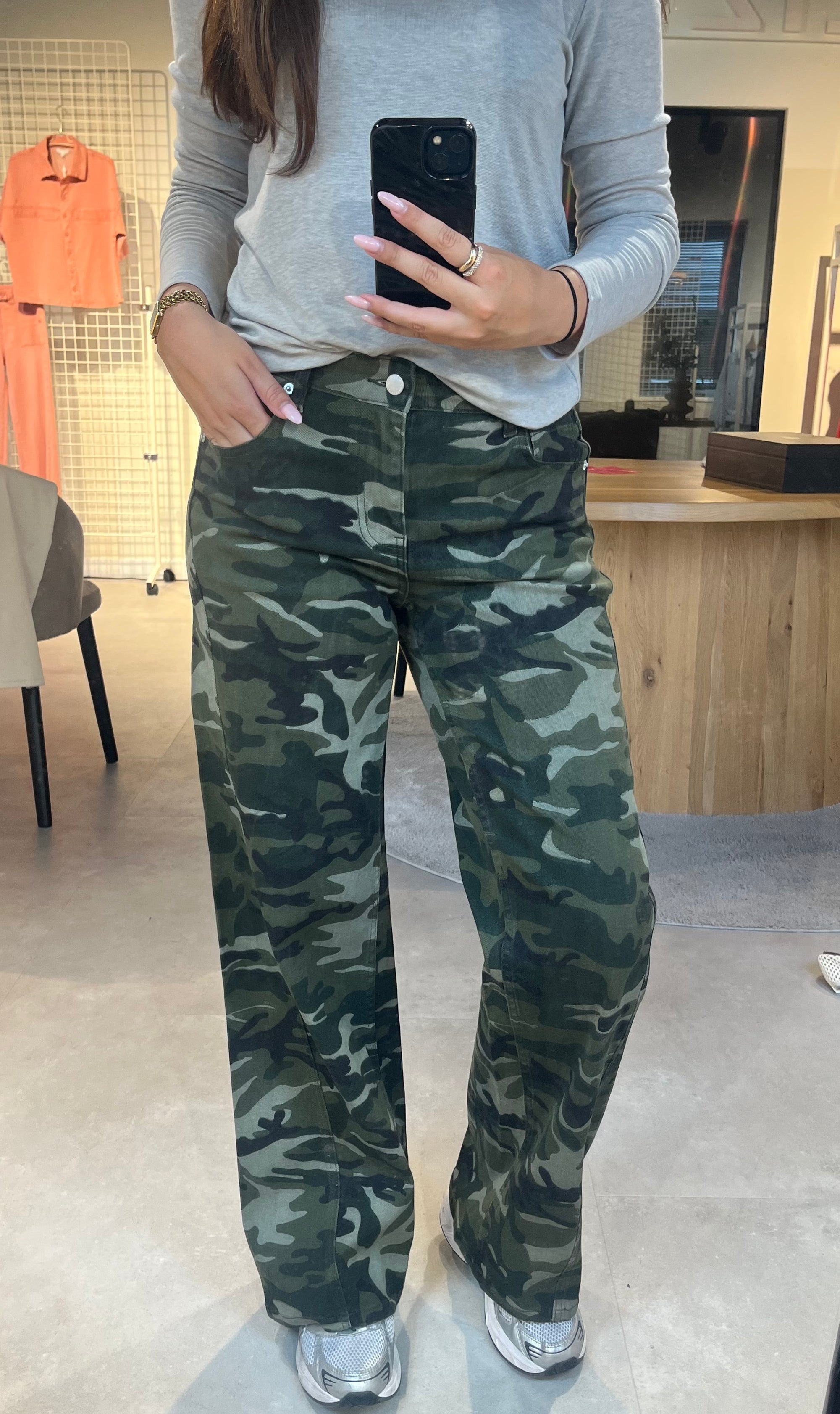 Camo print wide leg jeans Lisboa