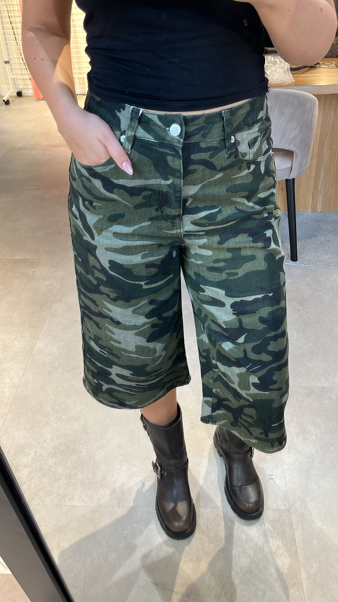 Camo print jort Bob