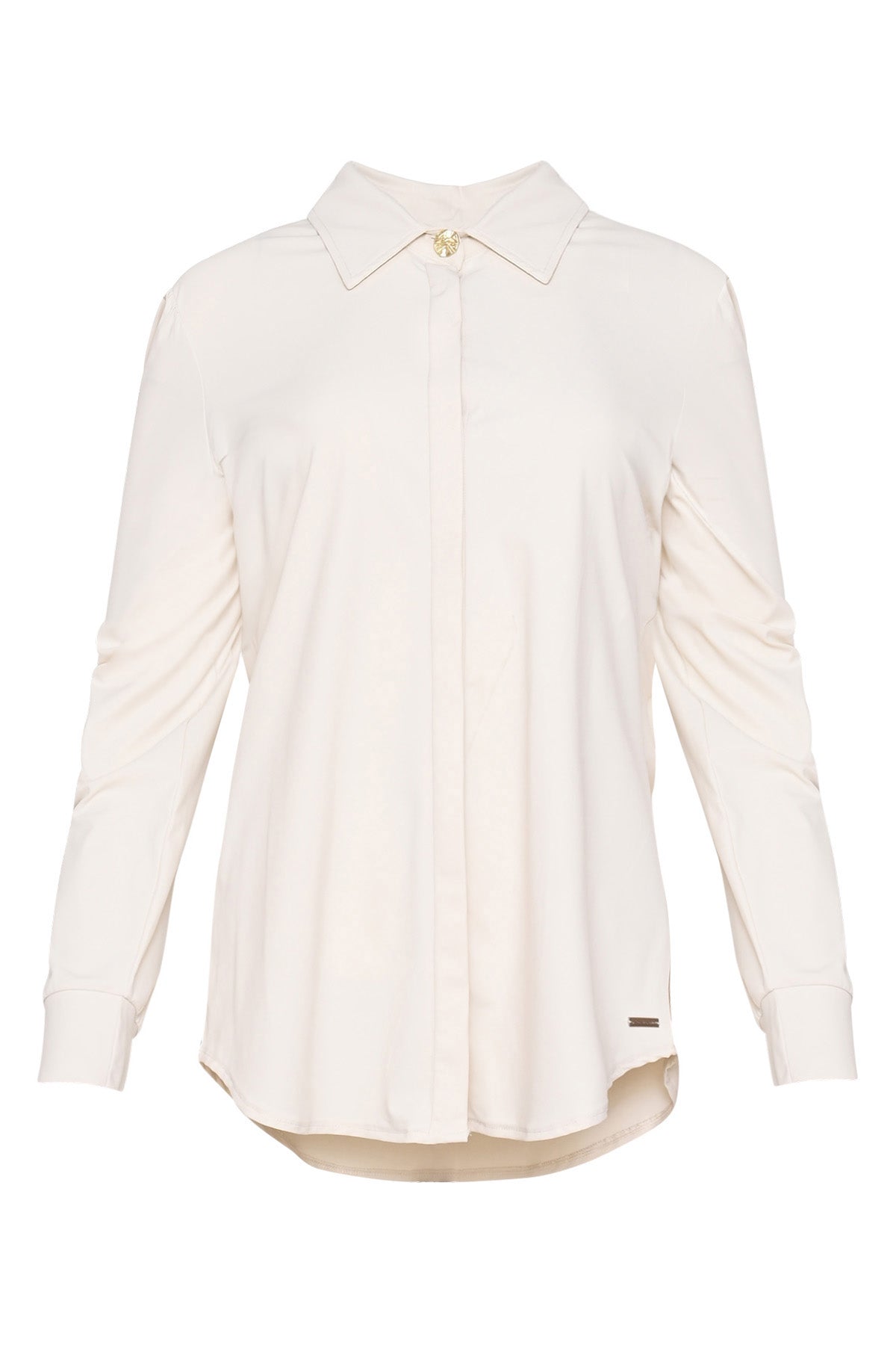 offwhite travel blouse juice met klassieke kraag en verdekte knoopsluiting