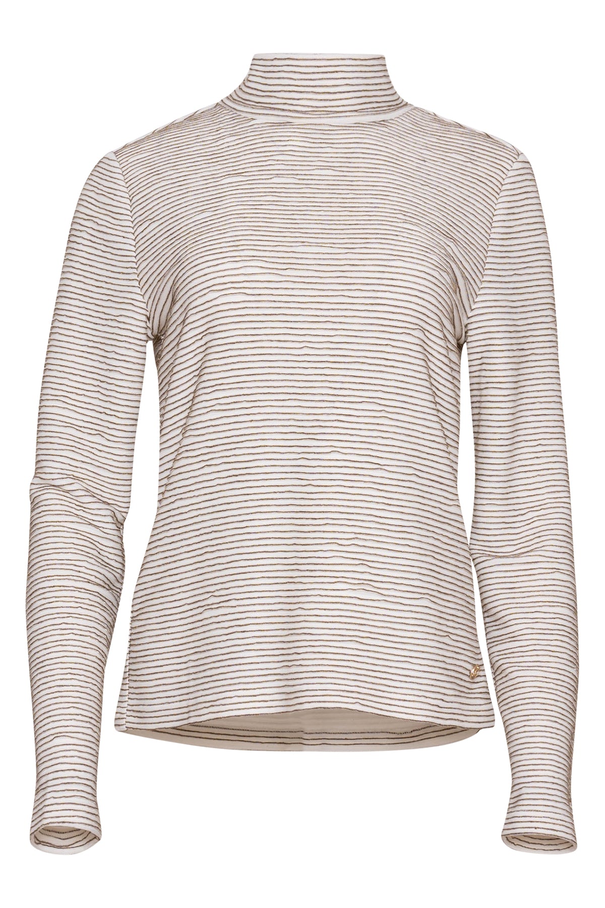 Gestreept shirt Presley offwhite/bruin