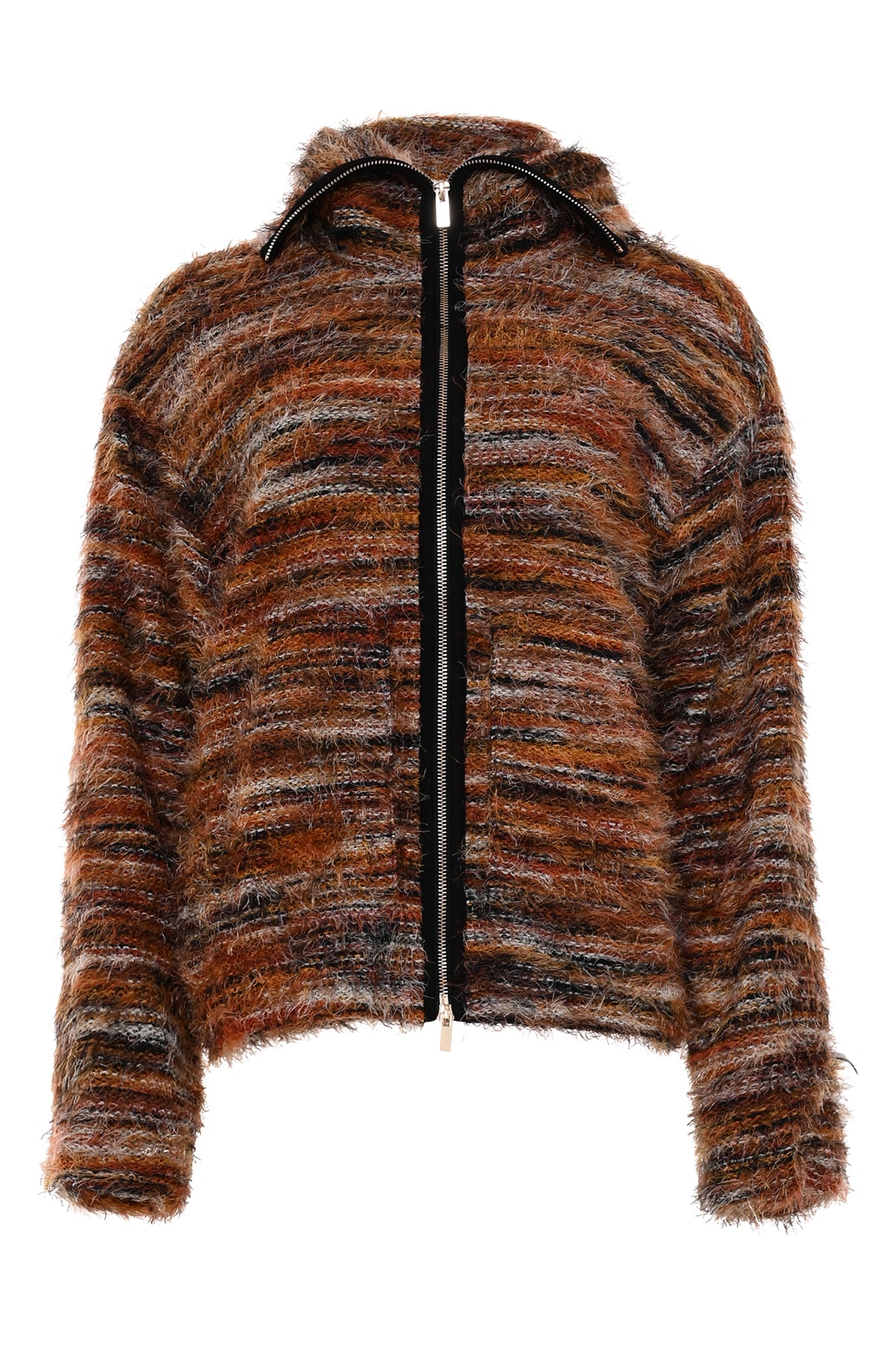 damesvest rumour met warme herfstkleuren gemêleerd met ritssluiting 