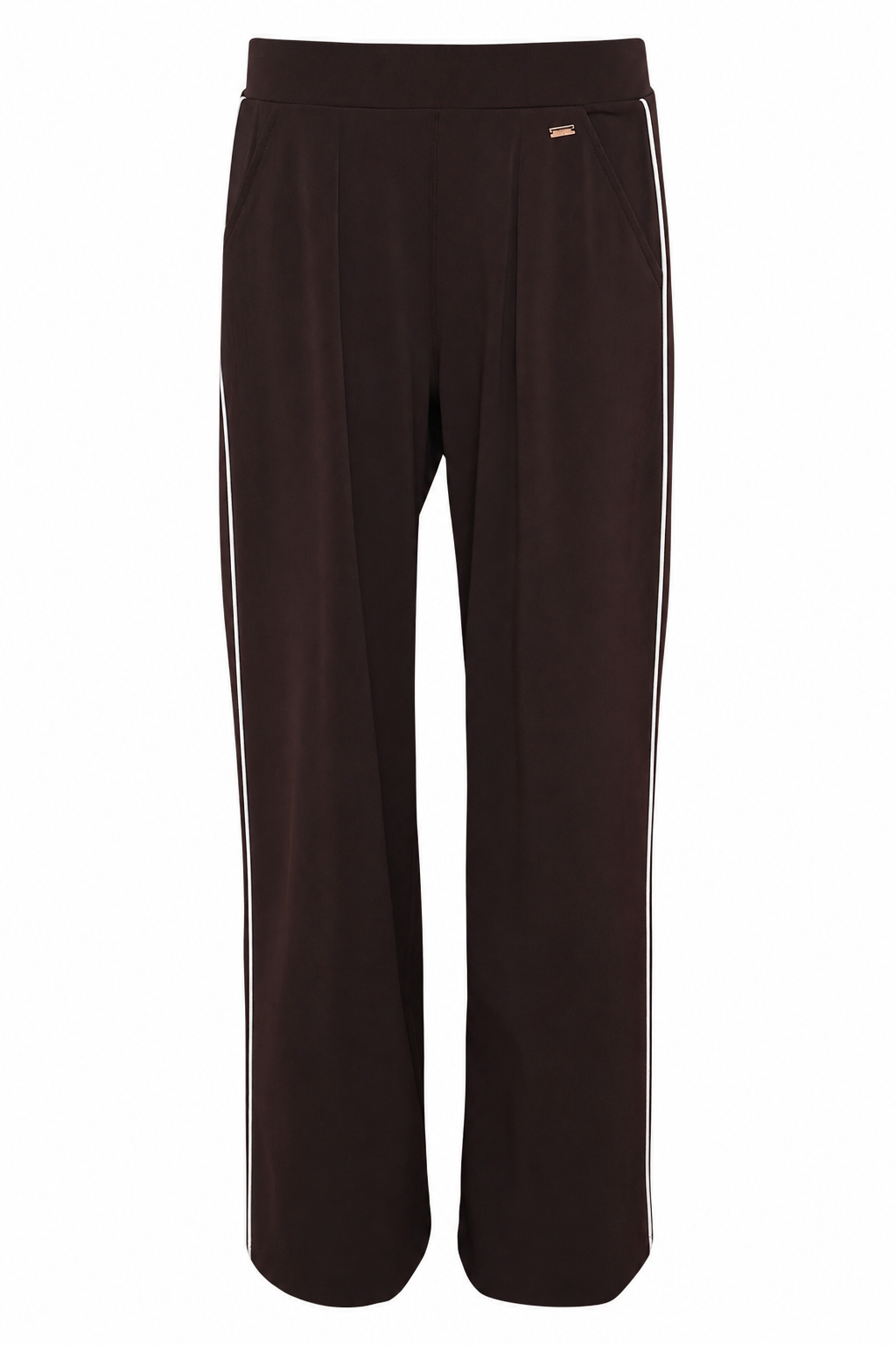 travelbroek rida bruin met offwhite bies aan de zijkant
