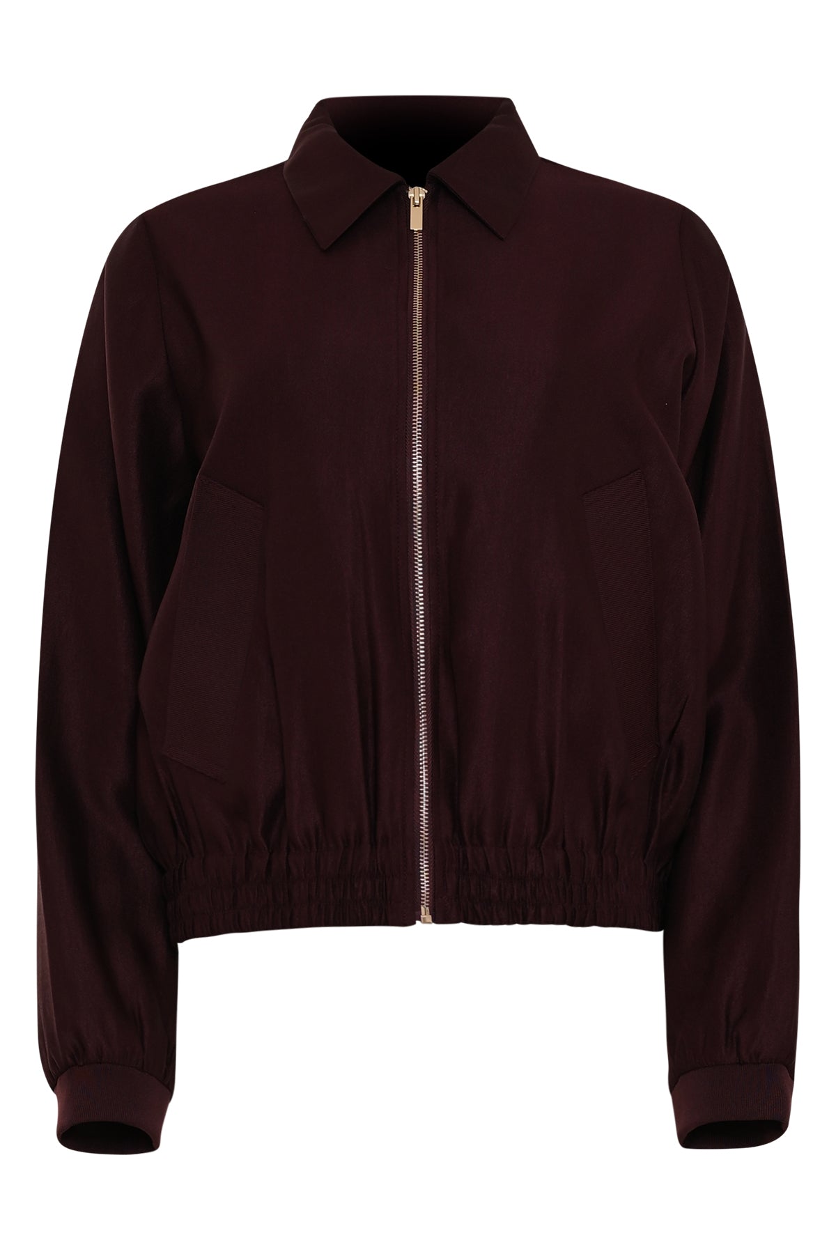 simmy wijnrood bomber jasje voor dames met ritssluiting en steekzakken