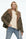 legergroene herfstjas met teddy binnen voering en ritssluiting 