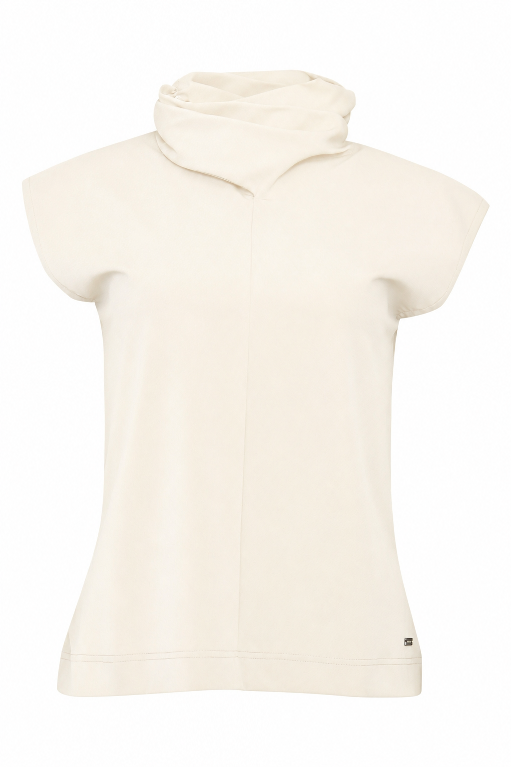 tokyo t-shirt offwhite met gedrapeerd sjaaldetail bij de hals