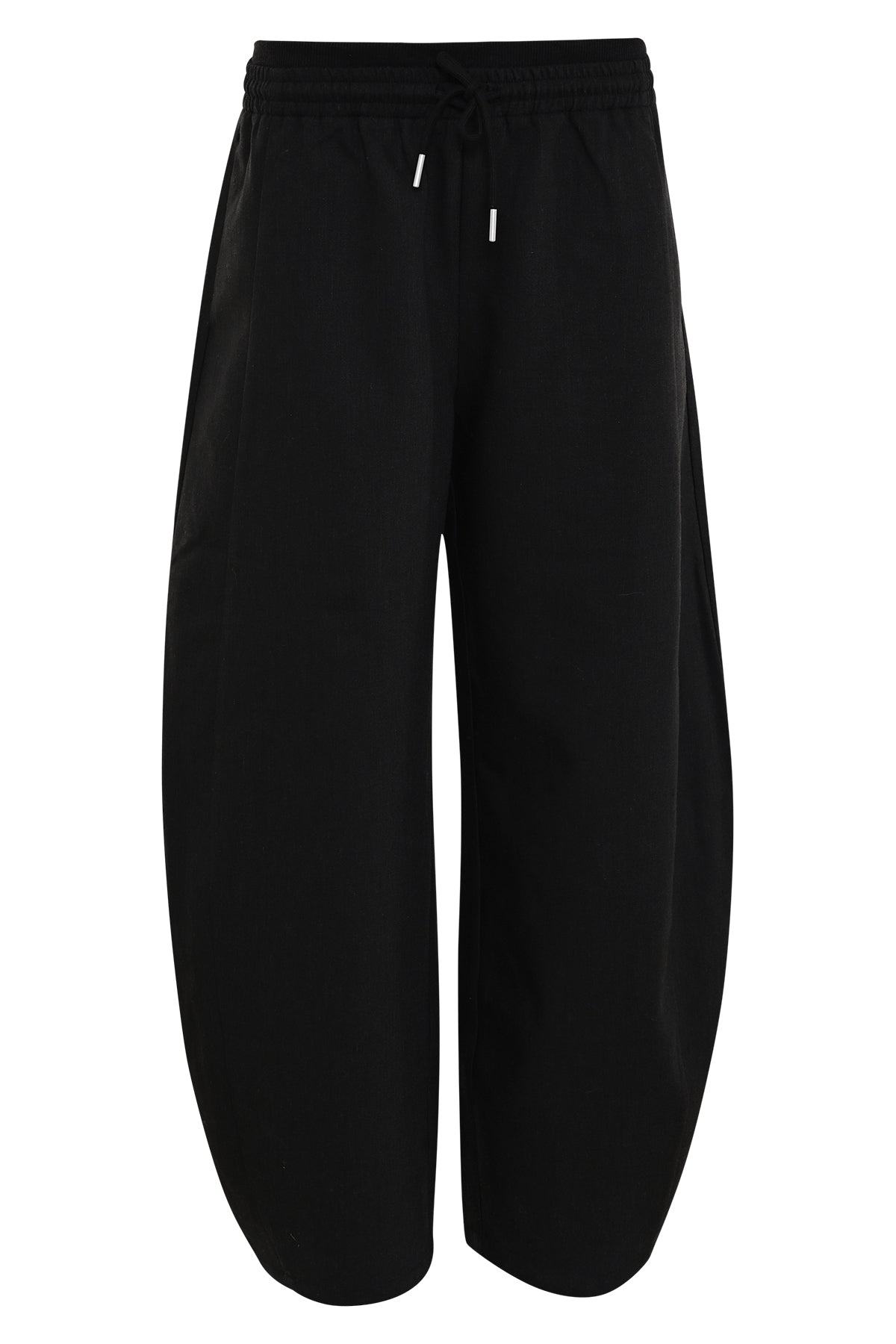 vadou zwarte barrel broek met elastische tailleband en pantalon stof