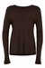 viana bruin shirt met lange mouwen en ronde hals