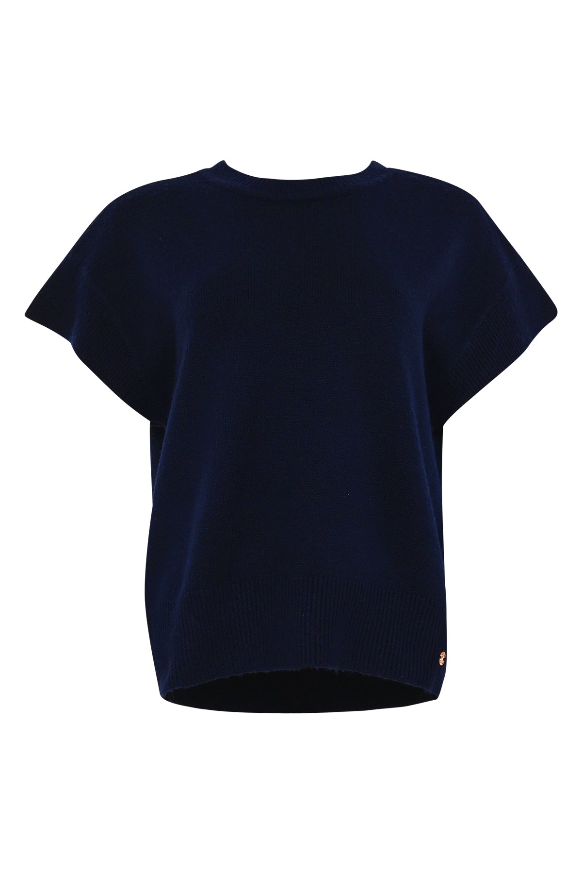 donkerblauw t-shirt vita met korte mouwen en ronde hals