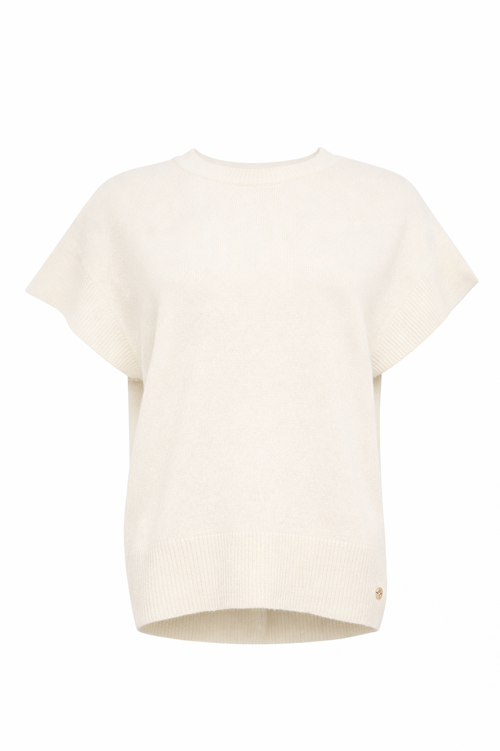 off-white gebreid t-shirt vita met korte mouwen van de herfstcollectie