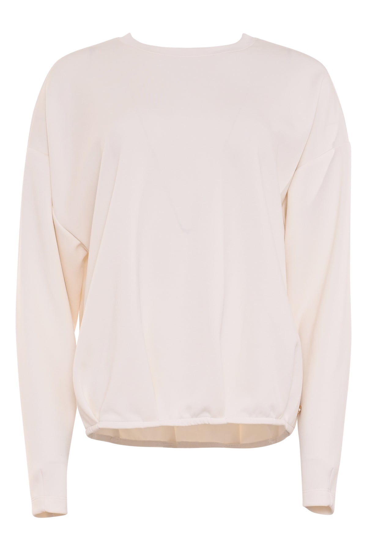 offwhite trui volvic met ronde hals, lange mouwen en verlaagde schouders