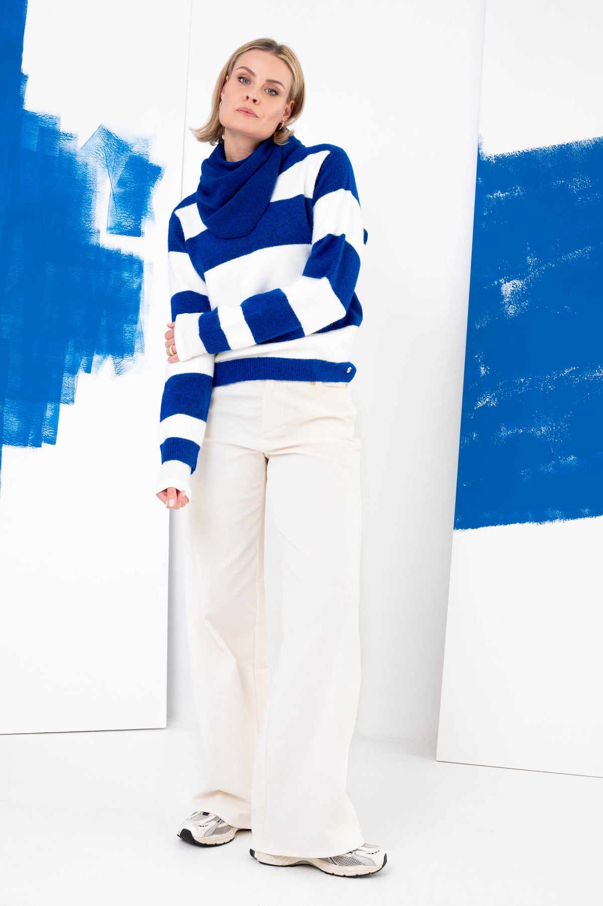 Gestreepte trui Zelene blauw/wit