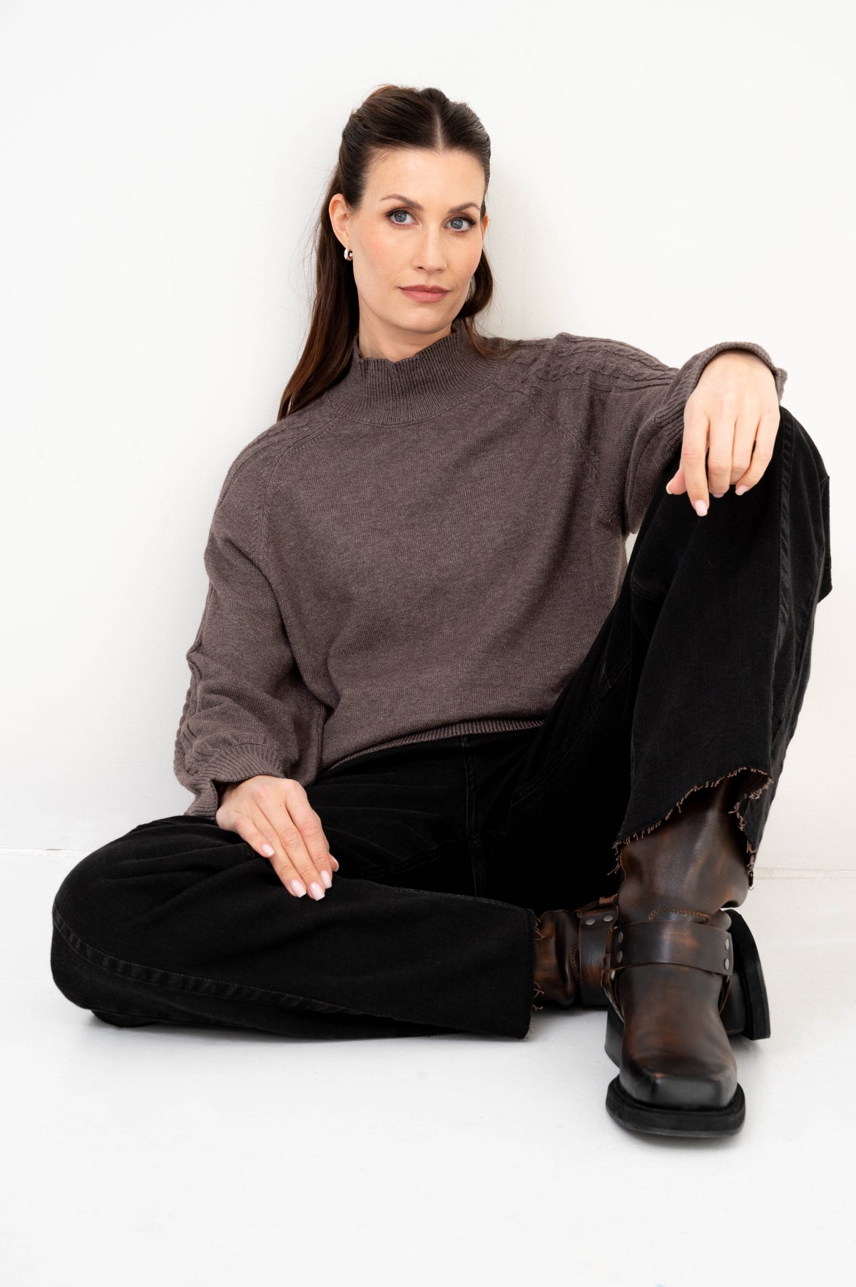 Trui Rina taupebruin