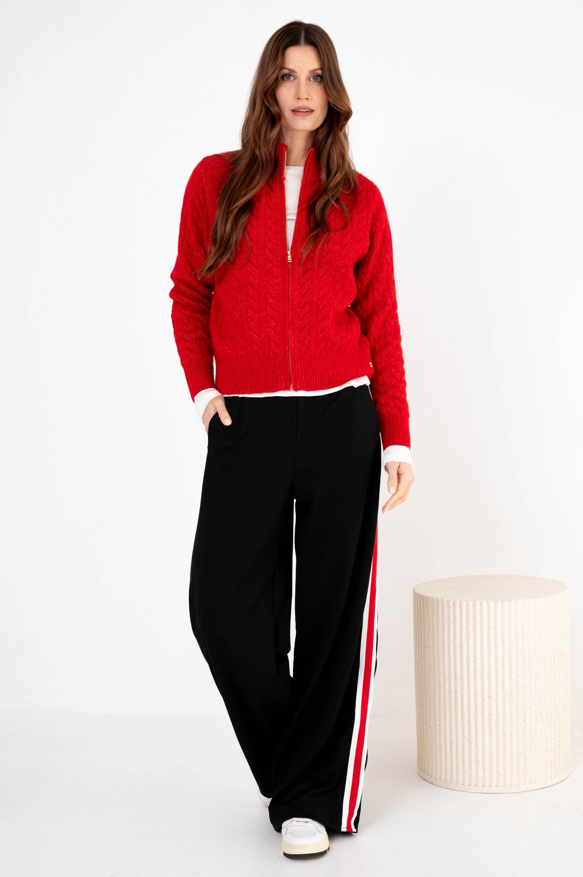 Perel kabelvest rood