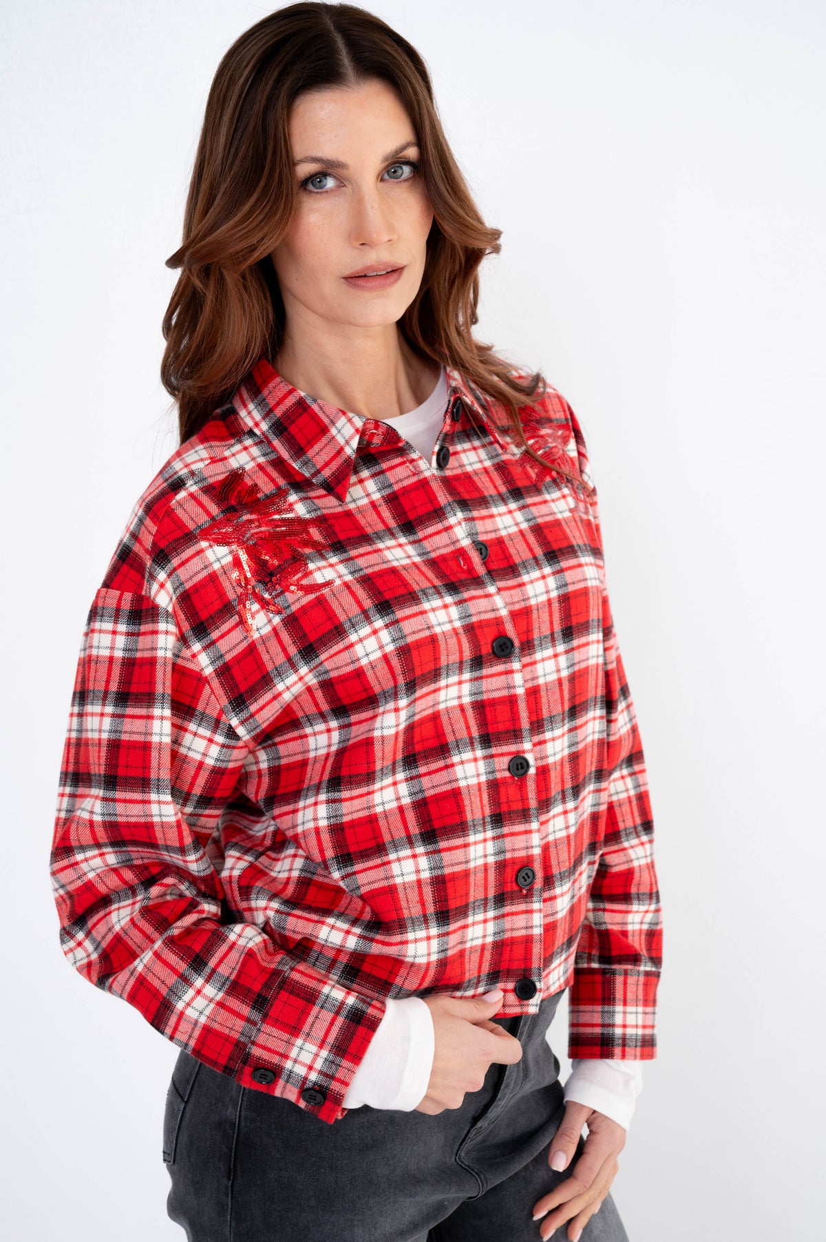 Rood geruite blouse Zodos