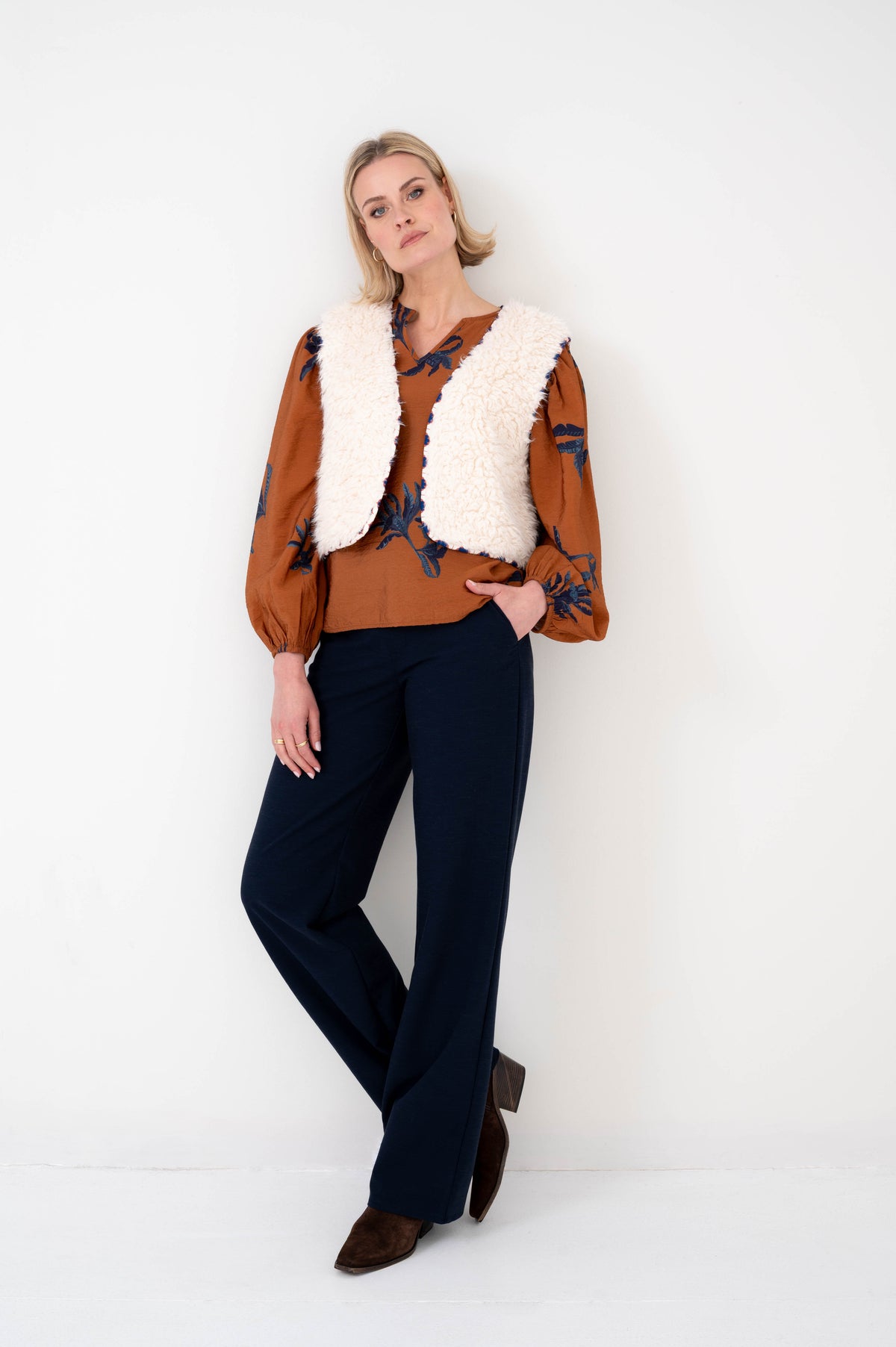 Zedan offwhite teddy gilet