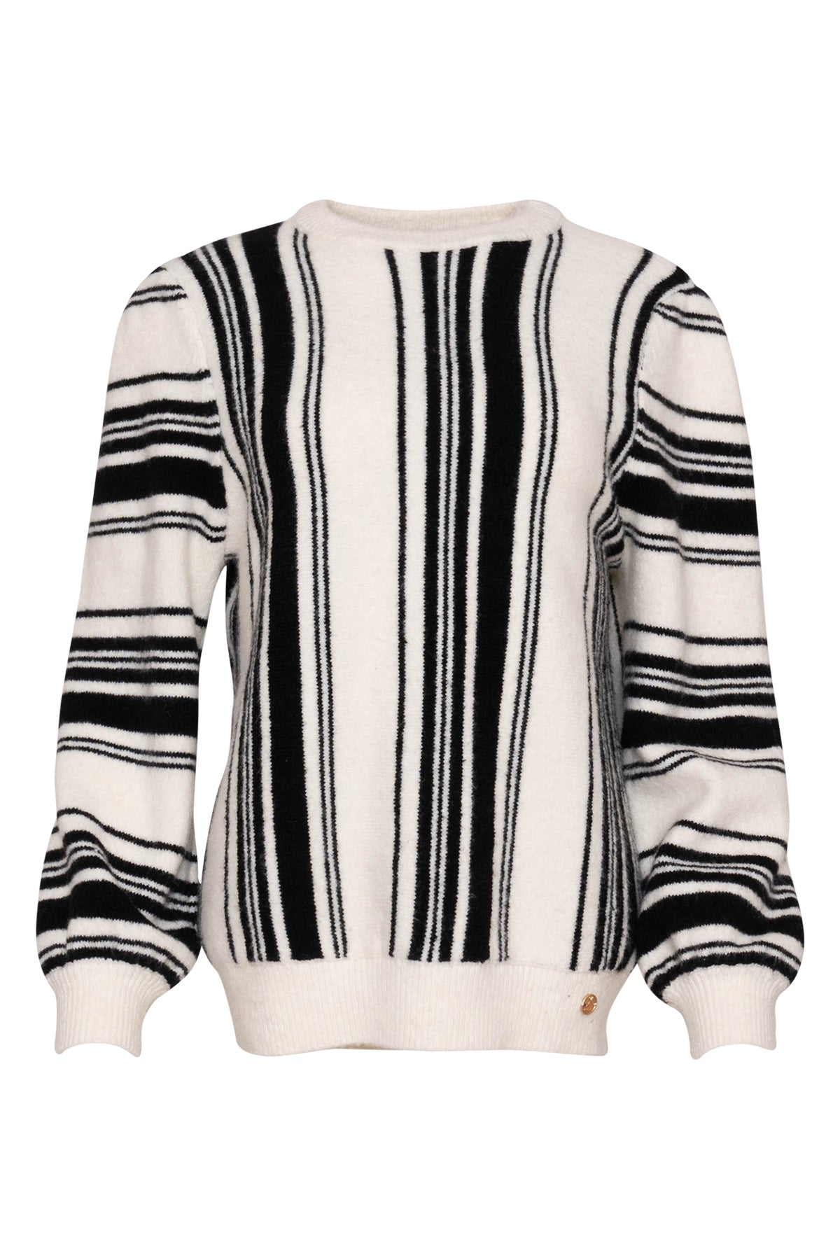 Zwart offwhite gestreepte trui Zoe