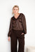 Bruin satijnlook shirt Zoha