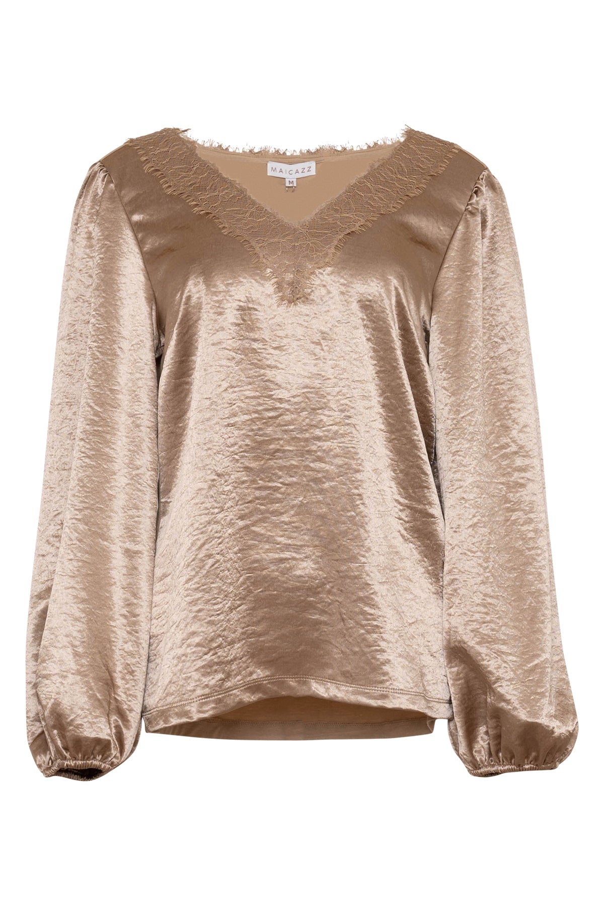 Zoha shirt goud met kanten v-hals